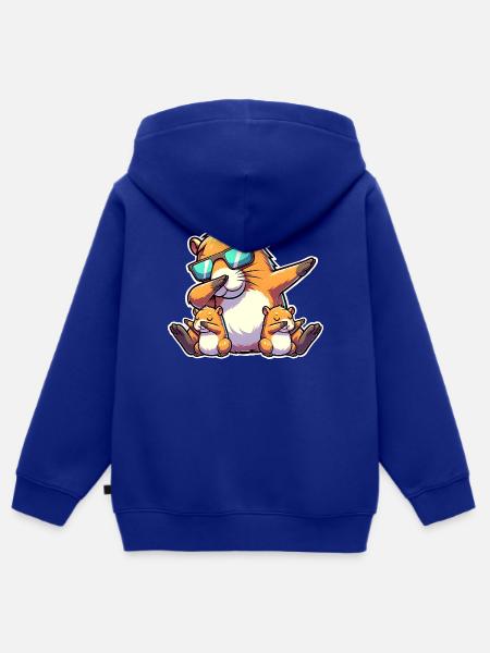Capybara Papa - Kinder Premium Organic Zip Hoodie - Royalblau
