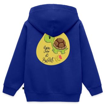 Süße Schildkröte - Kinder Premium Organic Zip Hoodie - Royalblau - Hinten - AI Model Kid Male (0cm)
