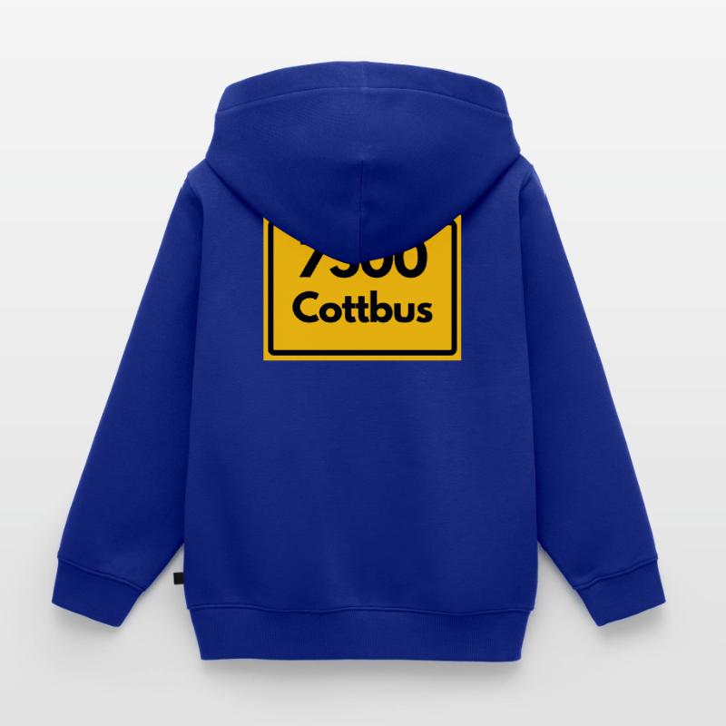 OLD POSTCODE POSTCODE RETRO 7500 COTTBUS Kids Premium Organic Zip-up Hoodie