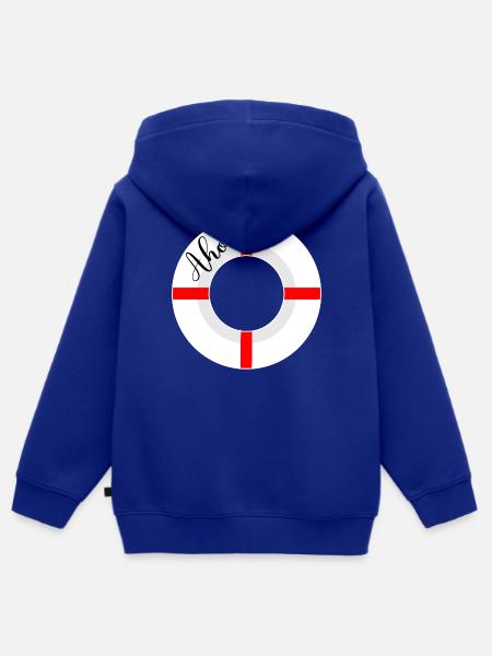 Ahoi Rettungsringe - Kinder Premium Organic Zip Hoodie - Royalblau