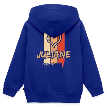 Geschenkidee Juliane - Kinder Premium Organic Zip Hoodie - Royalblau - Hinten - AI Model Kid Male (0cm)