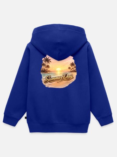 Summer Day - Kinder Premium Organic Zip Hoodie - Royalblau