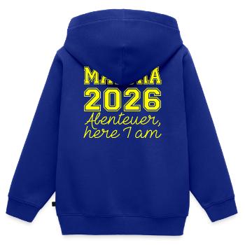 Matura 2026 Spruch - Kinder Premium Organic Zip Hoodie - Royalblau - Hinten - AI Model Kid Male (0cm)