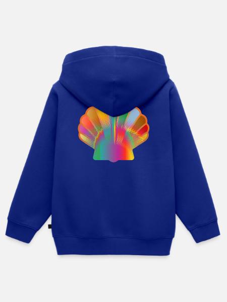 Bunte Muschel | Maritimes Kunstmotiv - Kinder Premium Organic Zip Hoodie - Royalblau