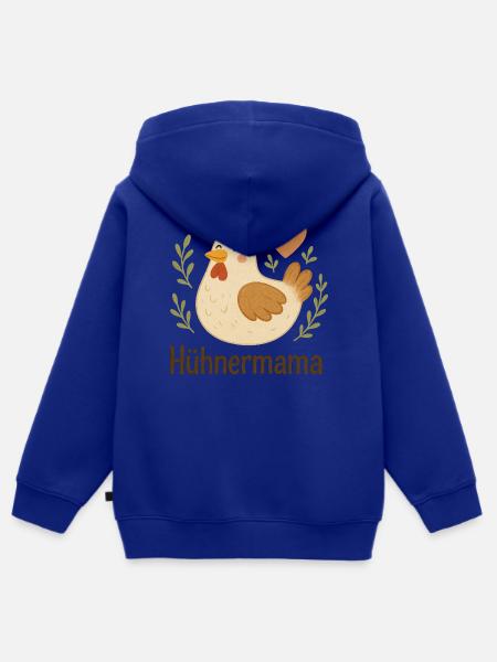 Hühnermama Fröhliche Henne - Kinder Premium Organic Zip Hoodie - Royalblau