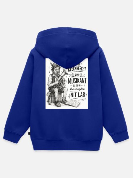 Musikant - Kinder Premium Organic Zip Hoodie - Royalblau