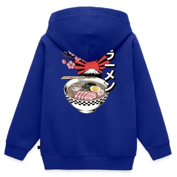 Retro Ramen Bowl Japan Fuji - Kinder Premium Organic Zip Hoodie - Royalblau - Hinten - AI Model Kid Male (0cm)