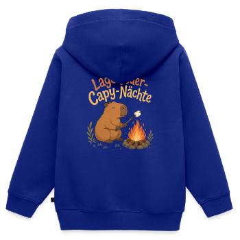 Lagerfeuer Capy-Nächte Capybara - Kinder Premium Organic Zip Hoodie - Royalblau - Hinten - AI Model Kid Male (0cm)