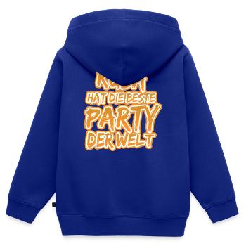 Kuba - Kinder Premium Organic Zip Hoodie - Royalblau - Hinten - AI Model Kid Male (0cm)