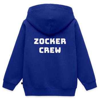 Gamer Crew Gamer Gaming Pixel Console Cadeau - Sweat Premium à capuche zippé enfant bio - bleu roi - Dos - AI Model Kid Male (0cm)