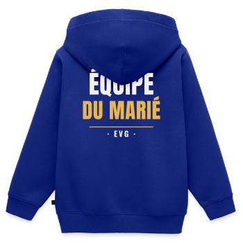 Équipe du Marié EVG Or Enterrement Vie Garçon - Kinder Premium Organic Zip Hoodie - Royalblau - Hinten - AI Model Kid Male (0cm)