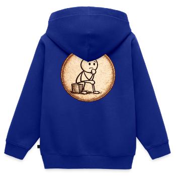 Sepia Denker Skizze - Kinder Premium Organic Zip Hoodie - Royalblau - Hinten - AI Model Kid Male (0cm)