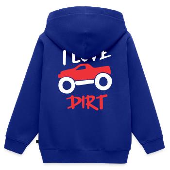 I Love Dirt Offroad Truck Design - Kinder Premium Organic Zip Hoodie - Royalblau - Hinten - AI Model Kid Male (0cm)