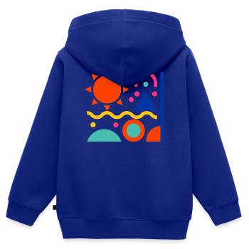 Bunte Formen - Kinder Premium Organic Zip Hoodie - Royalblau - Hinten - AI Model Kid Male (0cm)