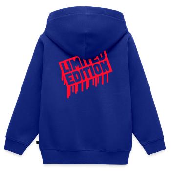 Limitierte Edition Stempel - Kinder Premium Organic Zip Hoodie - Royalblau - Hinten - AI Model Kid Male (0cm)