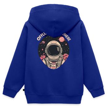 Astronaut im All – Offline Somewhere - Kinder Premium Organic Zip Hoodie - Royalblau - Hinten - AI Model Kid Male (0cm)