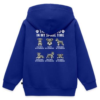 Things I Do In My Spare Time Schnauzer Life - Kids Premium Organic Zip-up Hoodie - royal blue - Back - AI Model Kid Male (0cm)