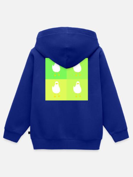 MeinsMeinsMeins - grünes Möwen Pop up - Kinder Premium Organic Zip Hoodie - Royalblau