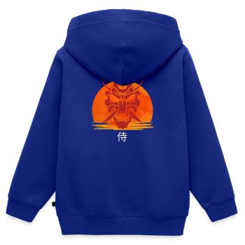 Wächter des Sonnenuntergangsdrachens 侍 - Kinder Premium Organic Zip Hoodie - Royalblau - Hinten - AI Model Kid Male (0cm)