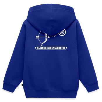 Kleiner Bogenschütze – Bogenschießen Pfeil Bogen - Kinder Premium Organic Zip Hoodie - Royalblau - Hinten - AI Model Kid Male (0cm)