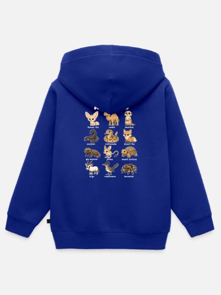  Wüstentier-diagramm Niedliche - Kinder Premium Organic Zip Hoodie - Royalblau