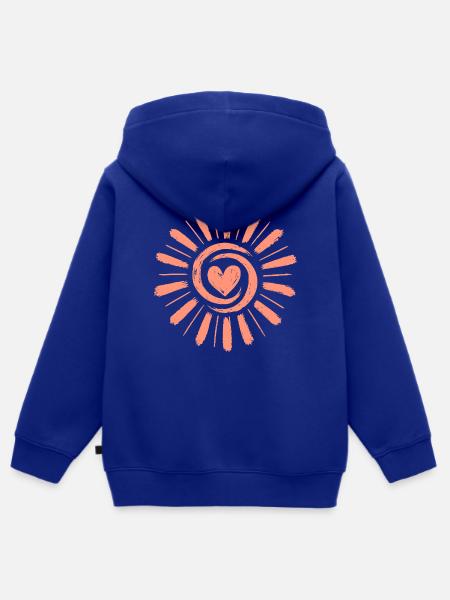 Herzsonne: Handgezeichnete Sonnenstrahlen - Kinder Premium Organic Zip Hoodie - Royalblau