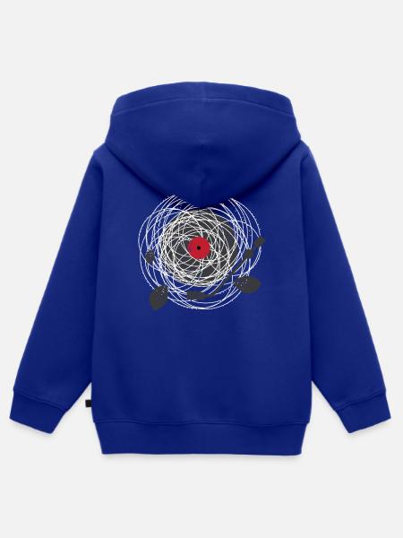 Vinyl - Kinder Premium Organic Zip Hoodie - Royalblau