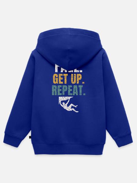 Fall Get Up Repeat - Kinder Premium Organic Zip Hoodie - Royalblau