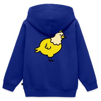 Königliches Küken Cartoon - Kinder Premium Organic Zip Hoodie - Royalblau - Hinten - AI Model Kid Male (0cm)