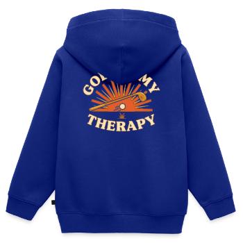 Golf ist meine Flucht - Kinder Premium Organic Zip Hoodie - Royalblau - Hinten - AI Model Kid Male (0cm)