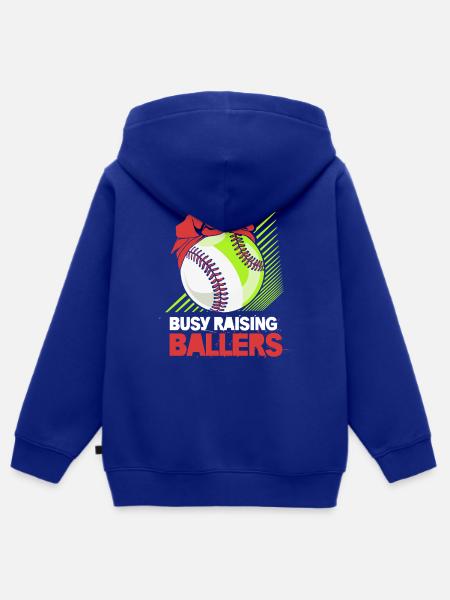Softball Mama - Kinder Premium Organic Zip Hoodie - Royalblau