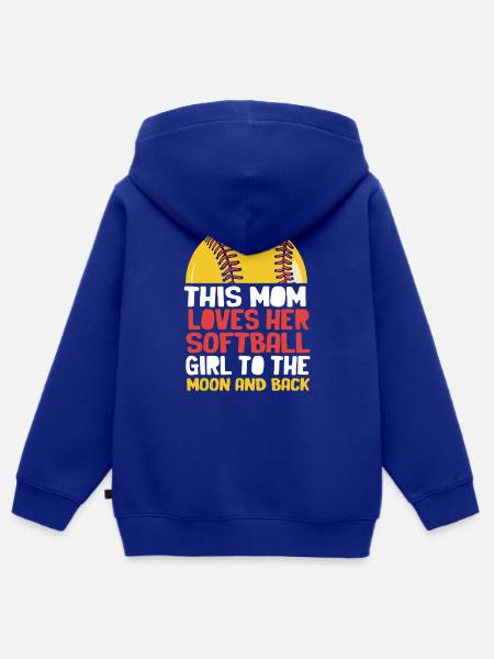 Softball Mutter Softball Mama - Kinder Premium Organic Zip Hoodie - Royalblau