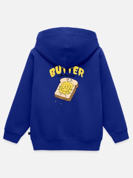 Toast & Butter - Kinder Premium Organic Zip Hoodie - Royalblau