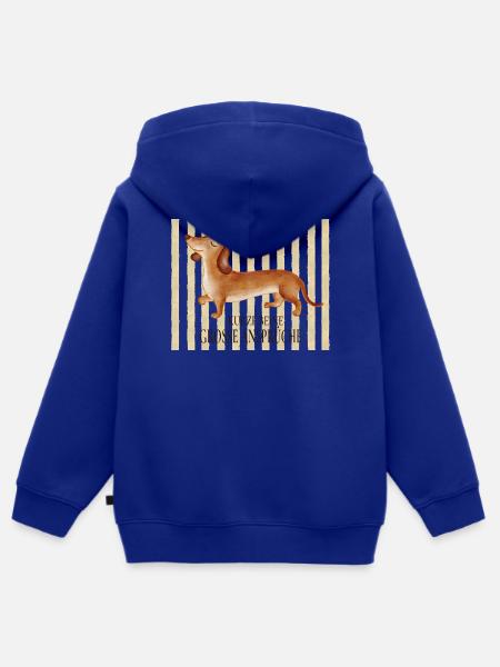 Kurze Beine, große Ansprüche – Lustiger Dackel - Kinder Premium Organic Zip Hoodie - Royalblau