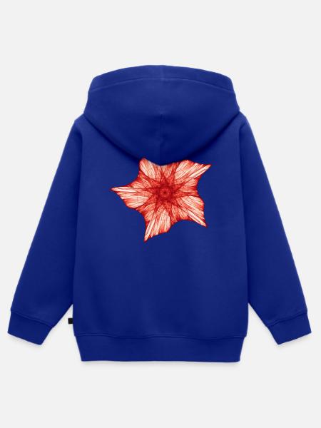 Roter Seestern - Kinder Premium Organic Zip Hoodie - Royalblau