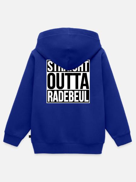 Straight Outta radebeul - Kinder Premium Organic Zip Hoodie - Royalblau