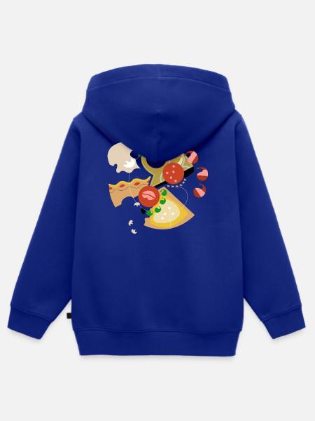 Abstrakt_Pizza - Kinder Premium Organic Zip Hoodie - Royalblau