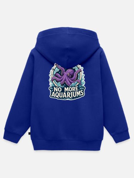 Oktopus – Keine Aquarien mehr - Kinder Premium Organic Zip Hoodie - Royalblau