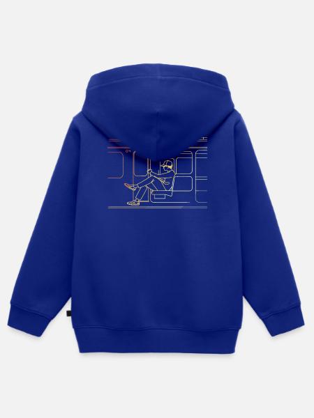 Eisenbahn Liebhaber Retro Style - Kinder Premium Organic Zip Hoodie - Royalblau