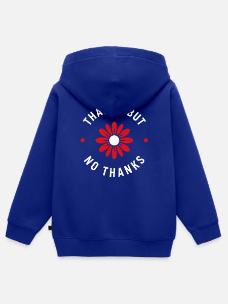 Danke, aber nein danke, Blume - Kinder Premium Organic Zip Hoodie - Royalblau