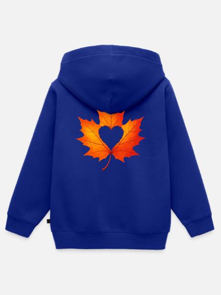 Herbstblatt Baum Wald - Kinder Premium Organic Zip Hoodie - Royalblau