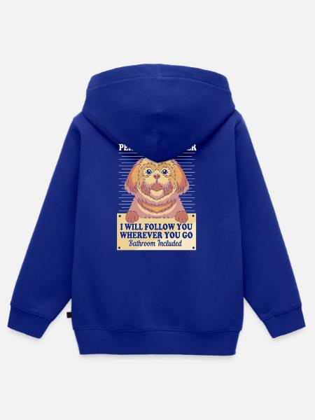 Shih Tzu - Kinder Premium Organic Zip Hoodie - Royalblau