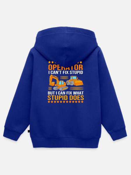 Baustelle Baggerfahrer Baggern - Kinder Premium Organic Zip Hoodie - Royalblau