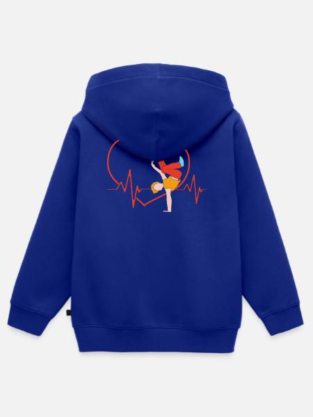 Breakdance - Kinder Premium Organic Zip Hoodie - Royalblau