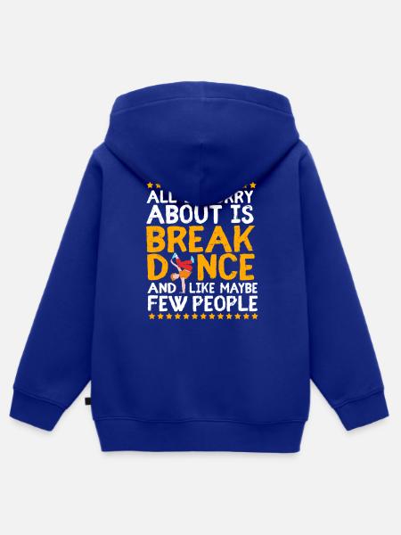 Breakdance - Kinder Premium Organic Zip Hoodie - Royalblau