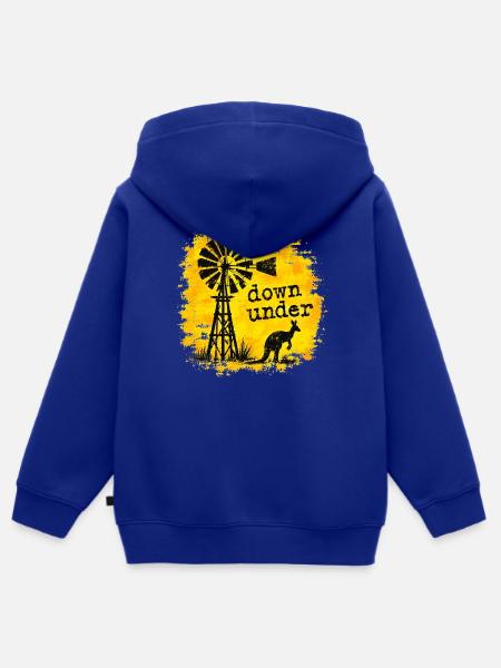 Australia - Down Under - Australien - Windrad - Kinder Premium Organic Zip Hoodie - Royalblau