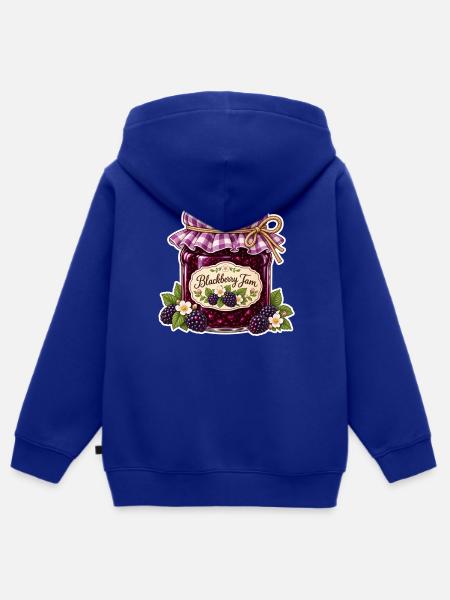 Selbstgemachte Marmelade Brombeere - Kinder Premium Organic Zip Hoodie - Royalblau