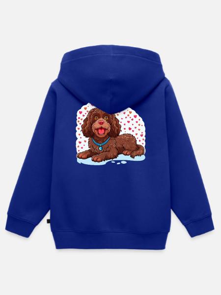 American Water Spaniel - Kinder Premium Organic Zip Hoodie - Royalblau