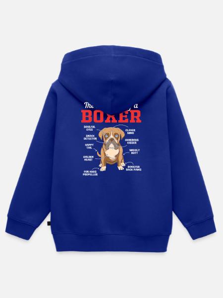 Boxer Hund - Kinder Premium Organic Zip Hoodie - Royalblau