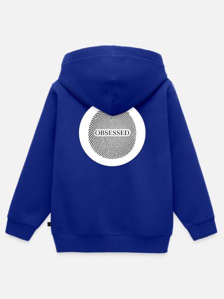 Obsession Fingerprint - Kinder Premium Organic Zip Hoodie - Royalblau
